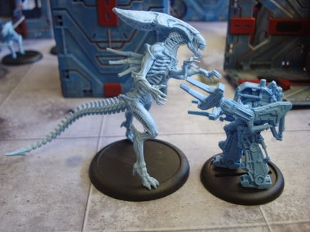 The Queen and the Power-Loader square up. - Aliens vs Predator The Miniatures Game Previews