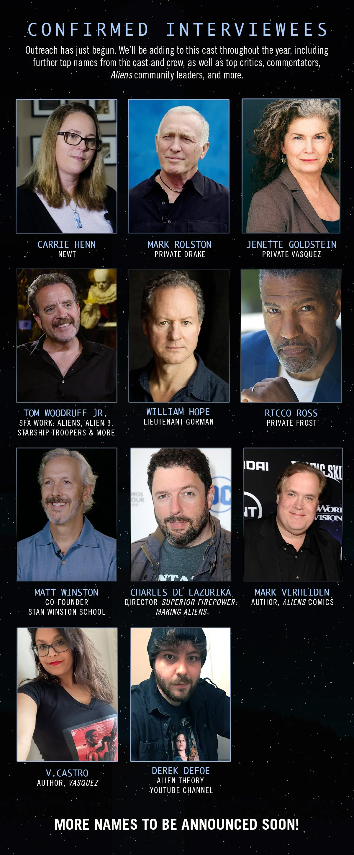 Aliens Expanded Announces Six New Cast Members! - Alien vs. Predator Galaxy